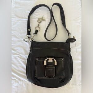 B Makowsky Black Leather Crossbody Bag
